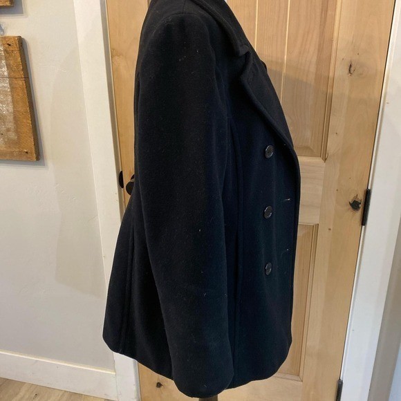 VTG 90s Mark Richard’s Wool Cashmere Taylored Black Peacoat Minimalist Goth M