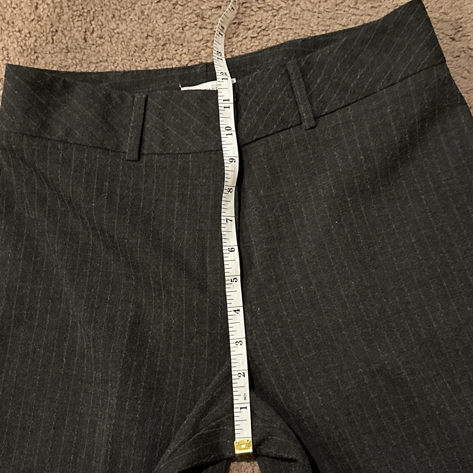 Van Heusen Classic Pleated Gray Dress Pinstripe Pants Womens Size 4R Stretch VTG