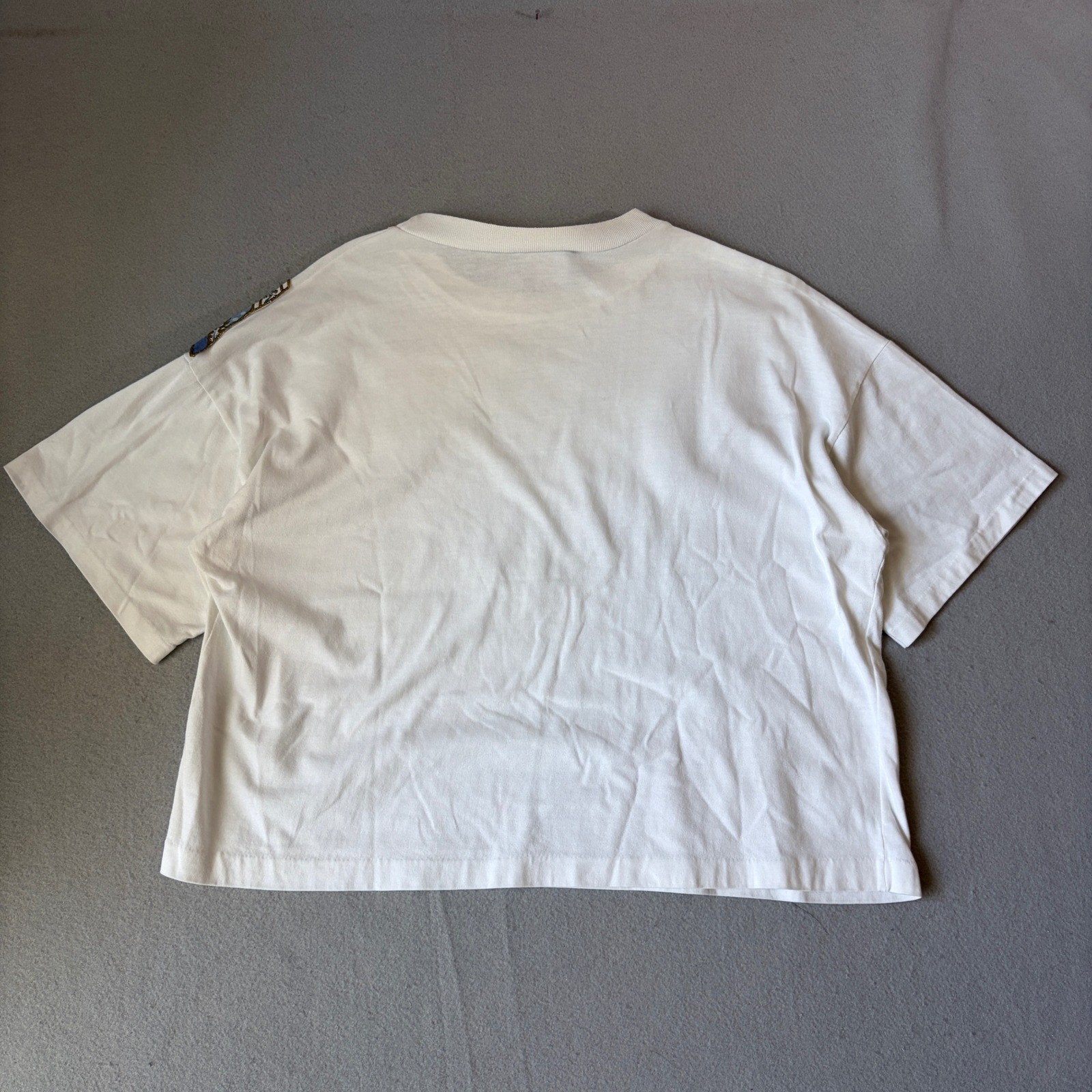 Vintage The Interchangeables Puffy Paint Floral Graphic T-Shirt White OSFA