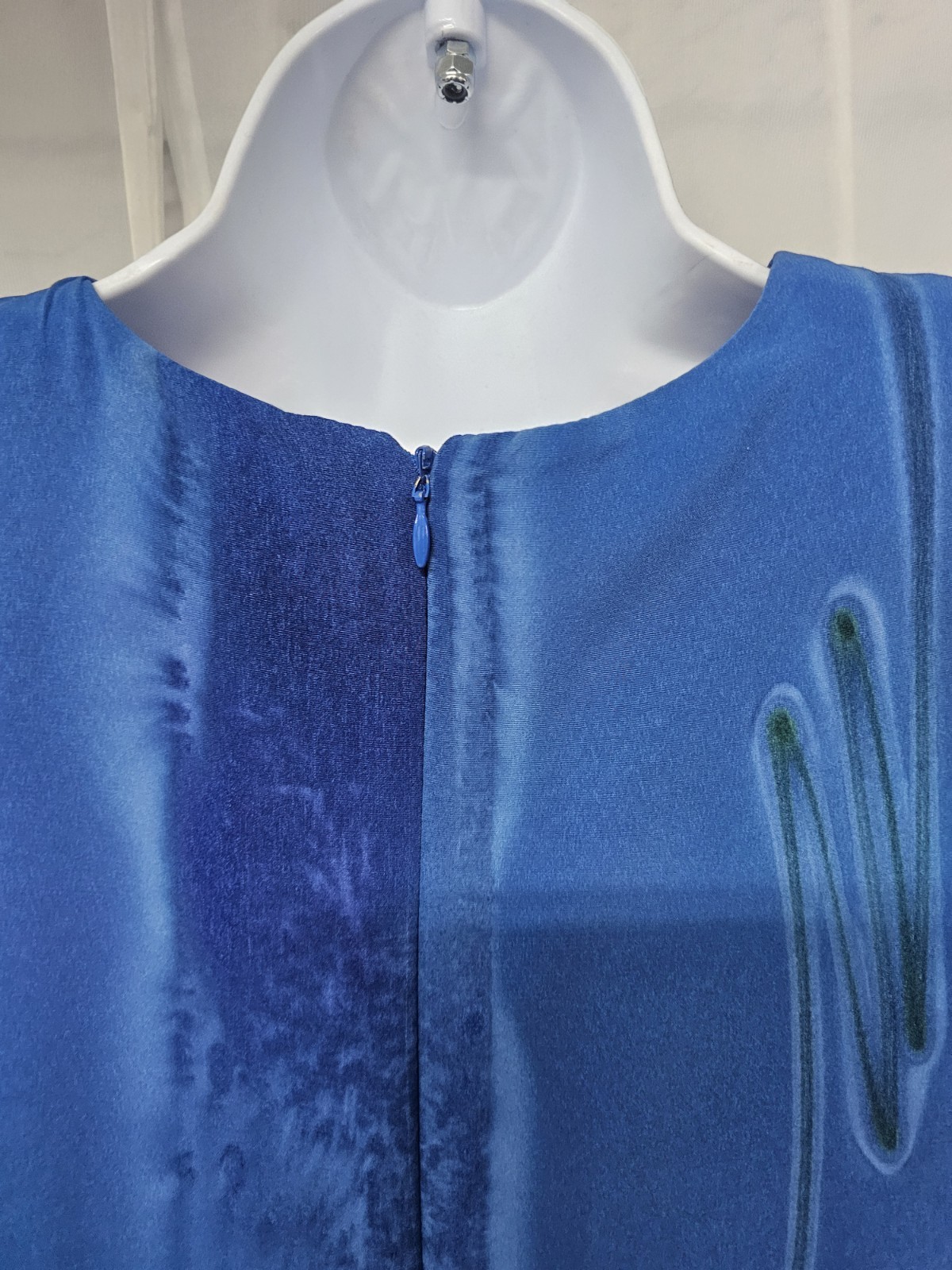 Vintage Ruth Norman Dress Blue Grunge Shift Retro L