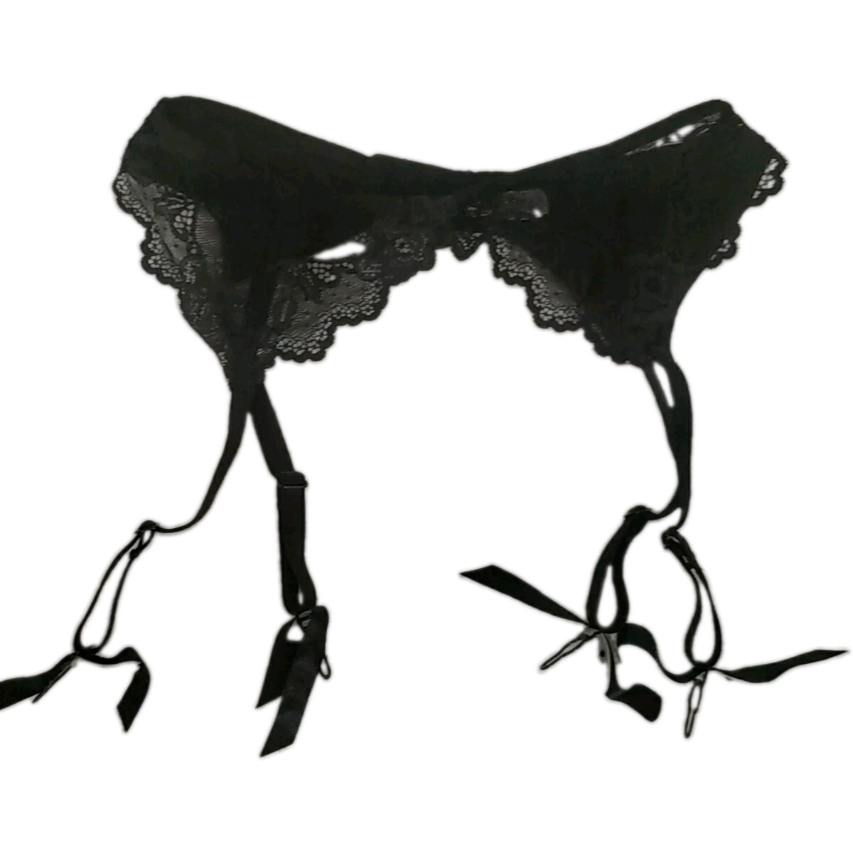 Jezebel Suspender Garter Belt Mesh Lace Black Sexy Lingerie Romantic Adjustable