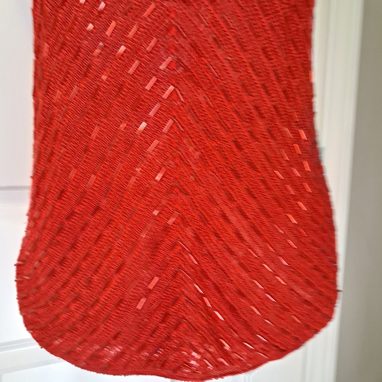 Vera Cristina Red Beaded Knit Tank Top L Large Dress Blouse
