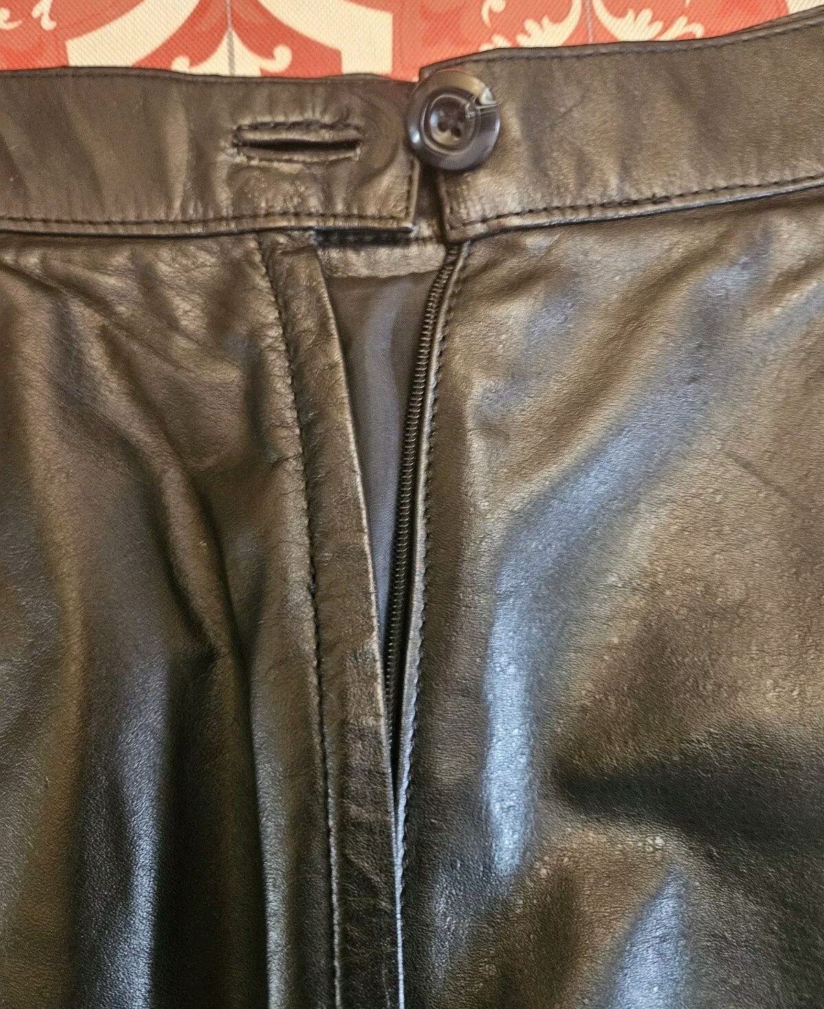 Vintage Wilsons Y2K Black Leather Pencil Slit Skirt (10) Punk Rock Grunge, Biker