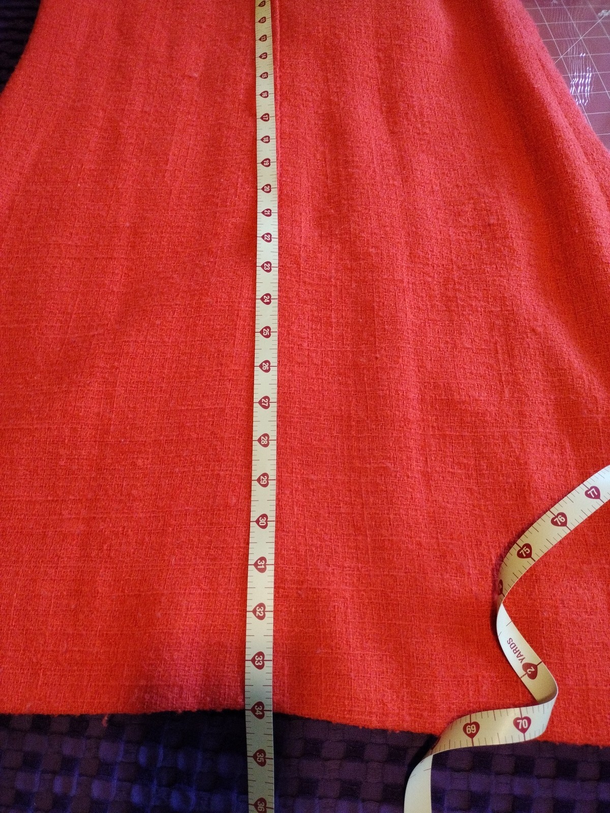 Vintage Imported Orange Wool Designer Copy Dress with Suede Belt
