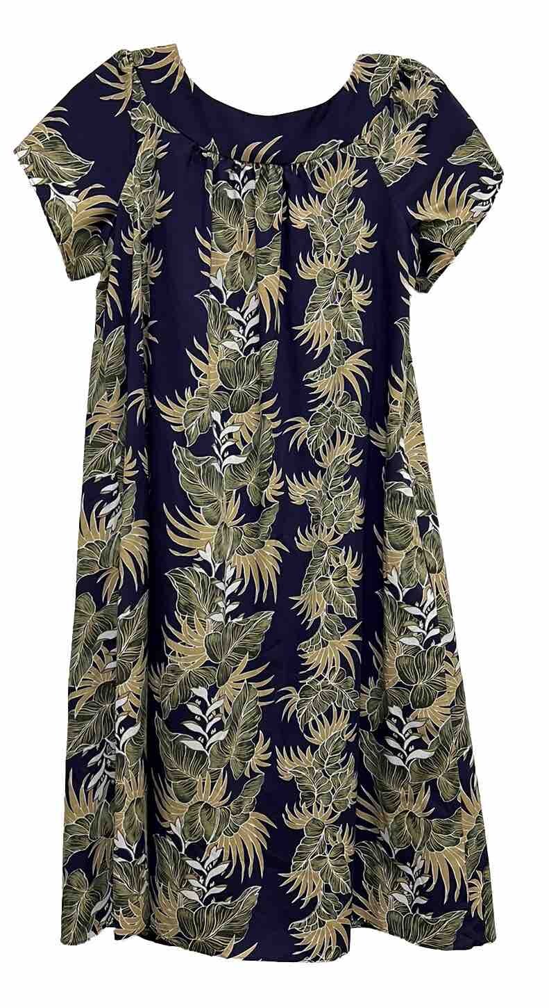 Hilo Hatties Tropical Hawaiian Blue Dress Women’s Size Small EUC