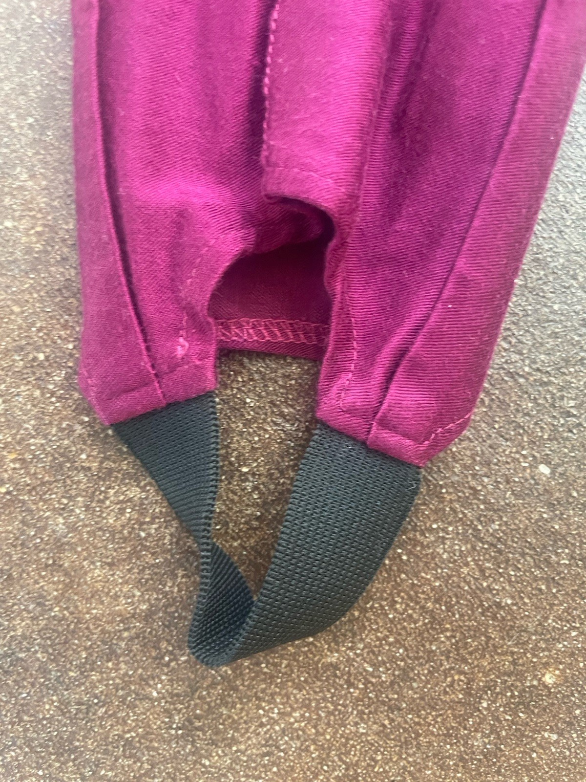 Vintage America XS Purple Plum Stirrup Pants Zipper Button Closure