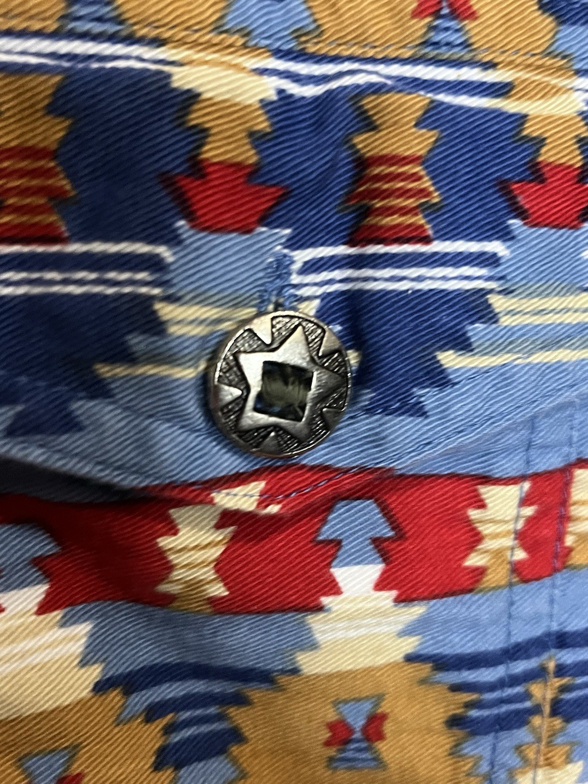Vintage Sun River Aztec Print Cotton Vest Shirt XLP