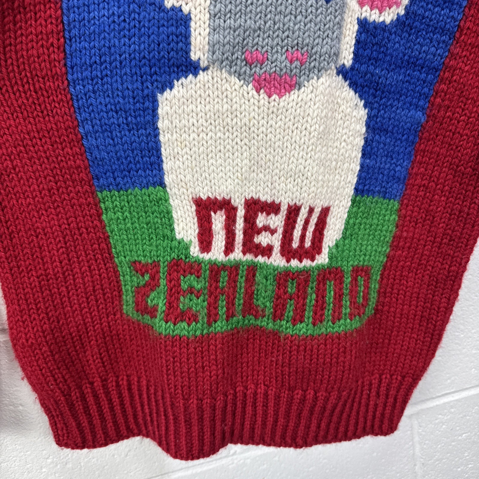 Vintage BABO 100% Wool Sweater Sheep Graphic Hand Crafted New Zealand Sz S