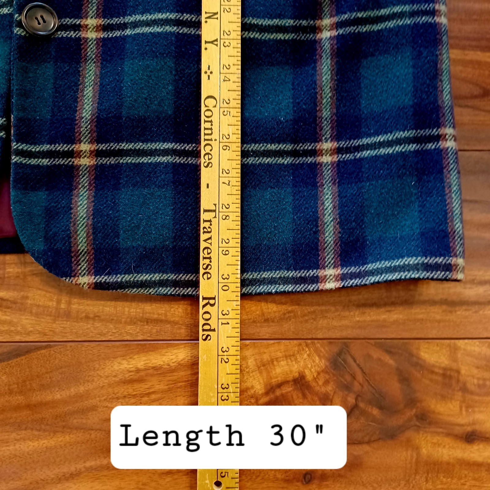 Vintage Blazer Women’s Size 16 Green Plaid Tartan Wool Laura Scott Scholar