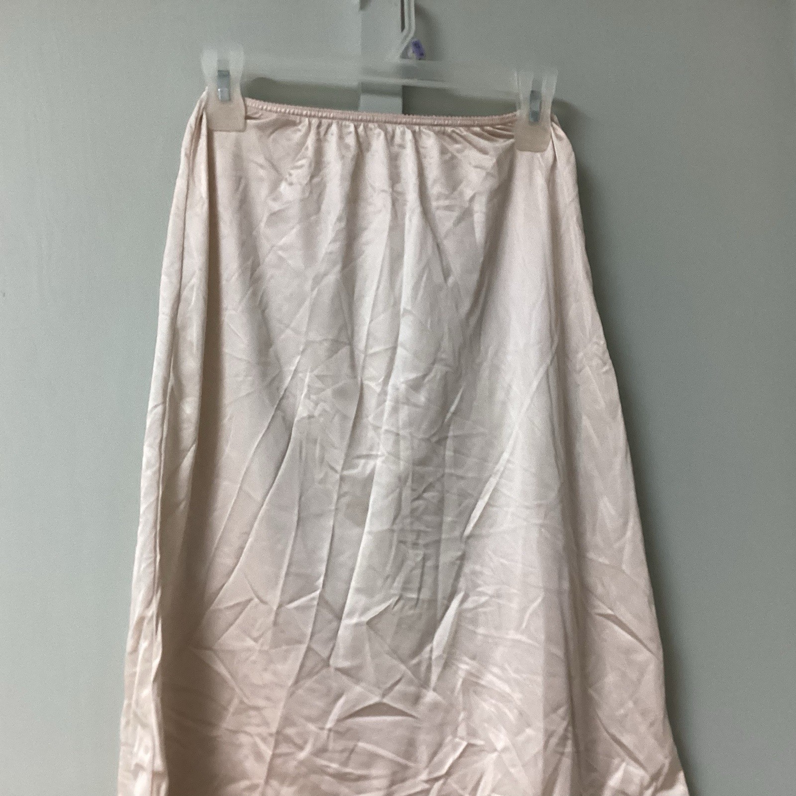 Vtg Warners Perfect Measure Nylon Half Slip Med 18”Lace Trim Blush USA