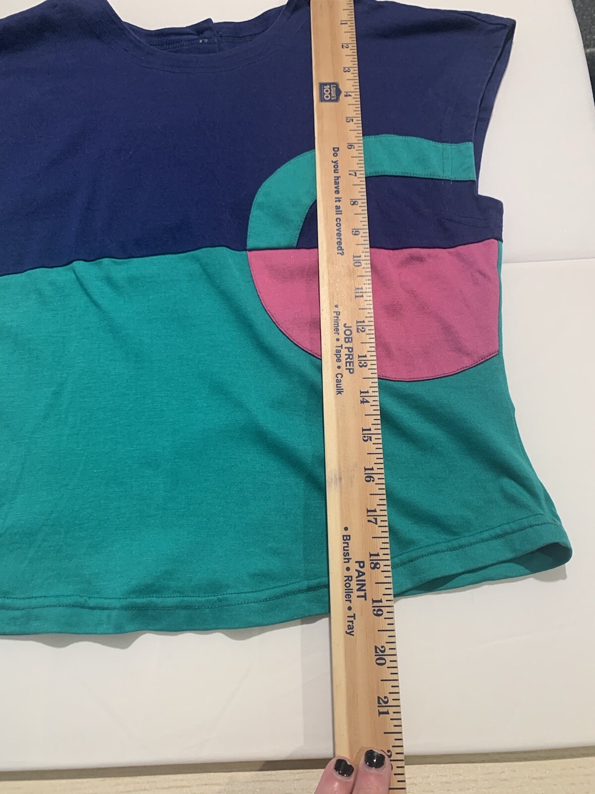 Vintage 80’s Blue Teal Pink Color Block Blouse & Skirt Set Size 6 Slim Bright