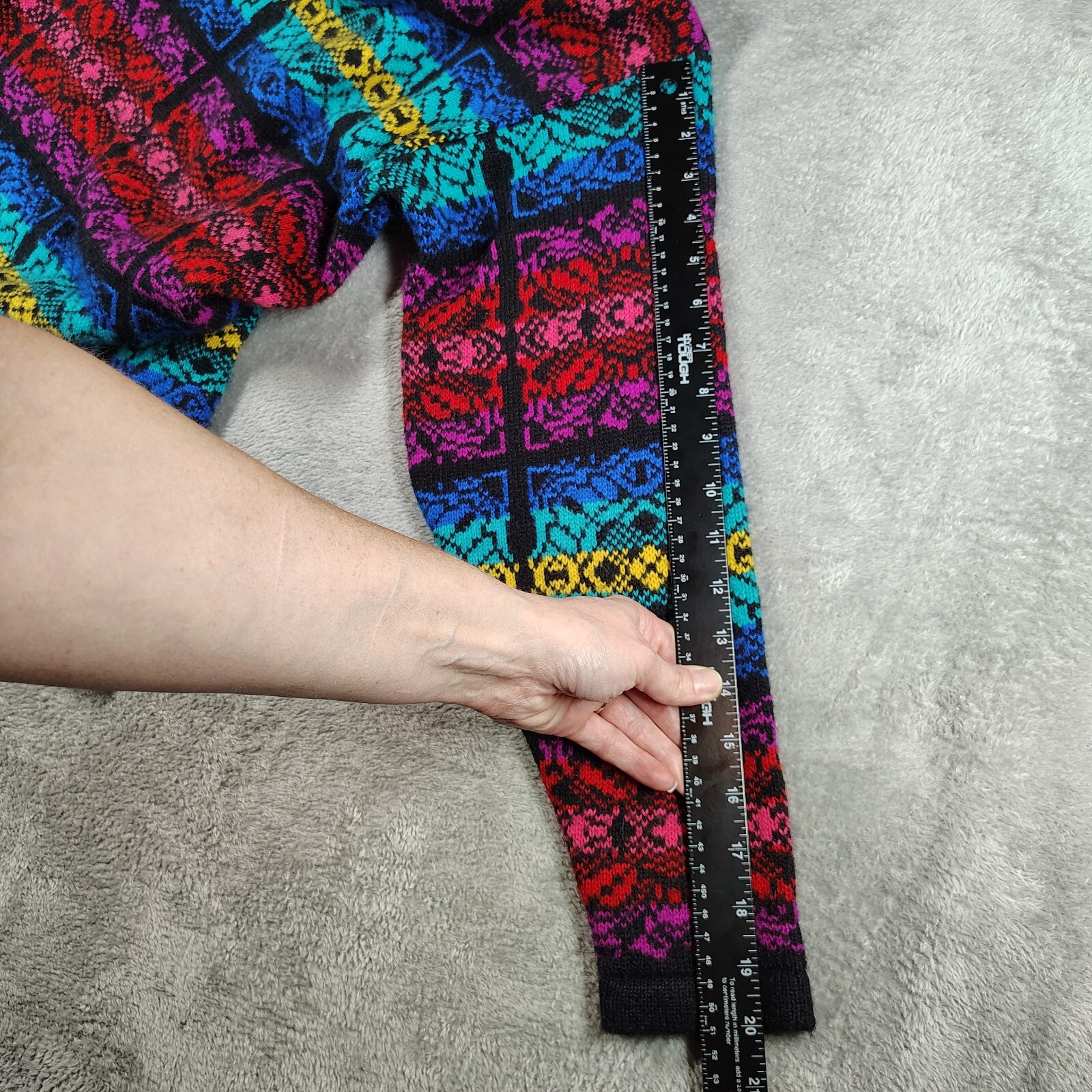 Vtg 80s Sweater Womens Colorful Stripe Retro Grannycore Knit Unbranded