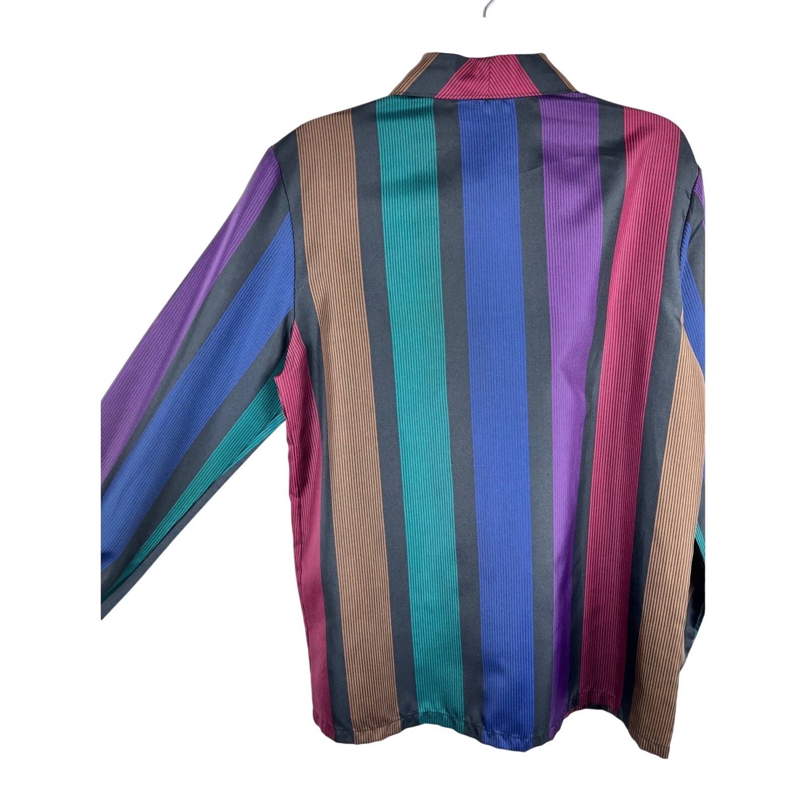Vintage Cheryl Tiegs Blouse Womens 8 Multicolor Stripe Button Front USA Made