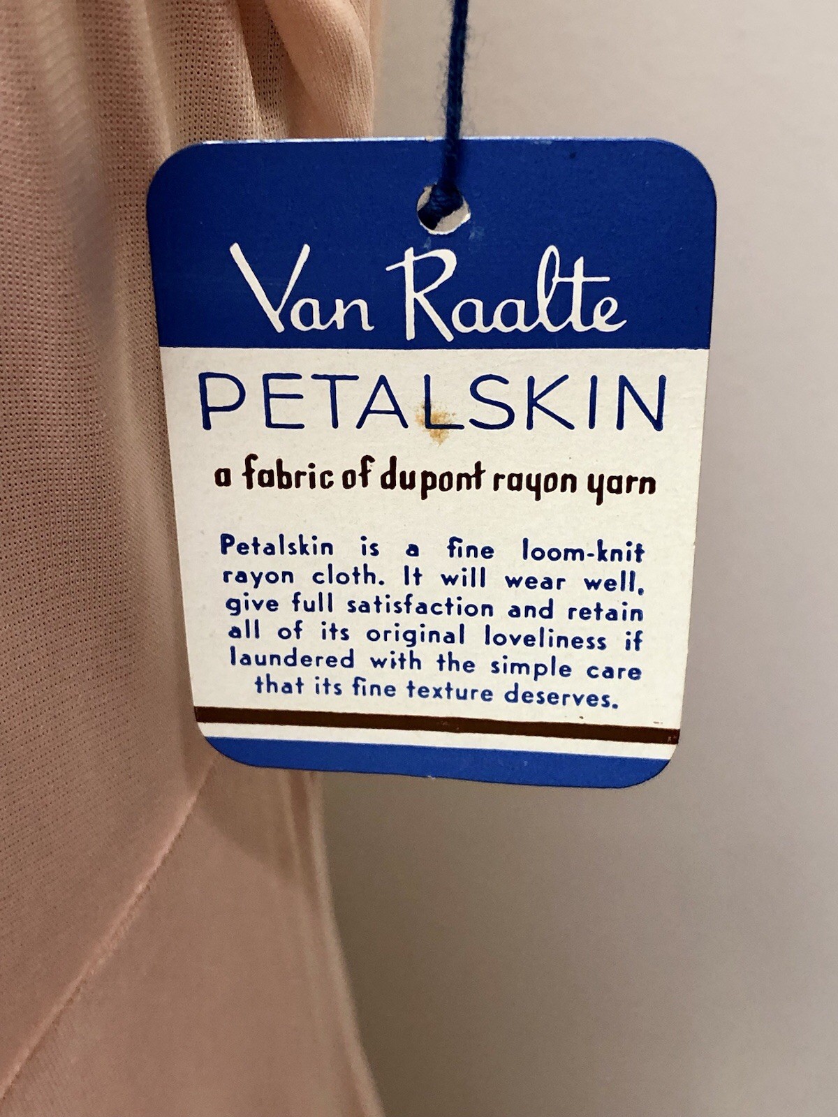 VTG 1940s *DEADSTOCK w/Tags Van Raalte ~ROSE PINK Rayon Knit SLIP DRESS Sz-42