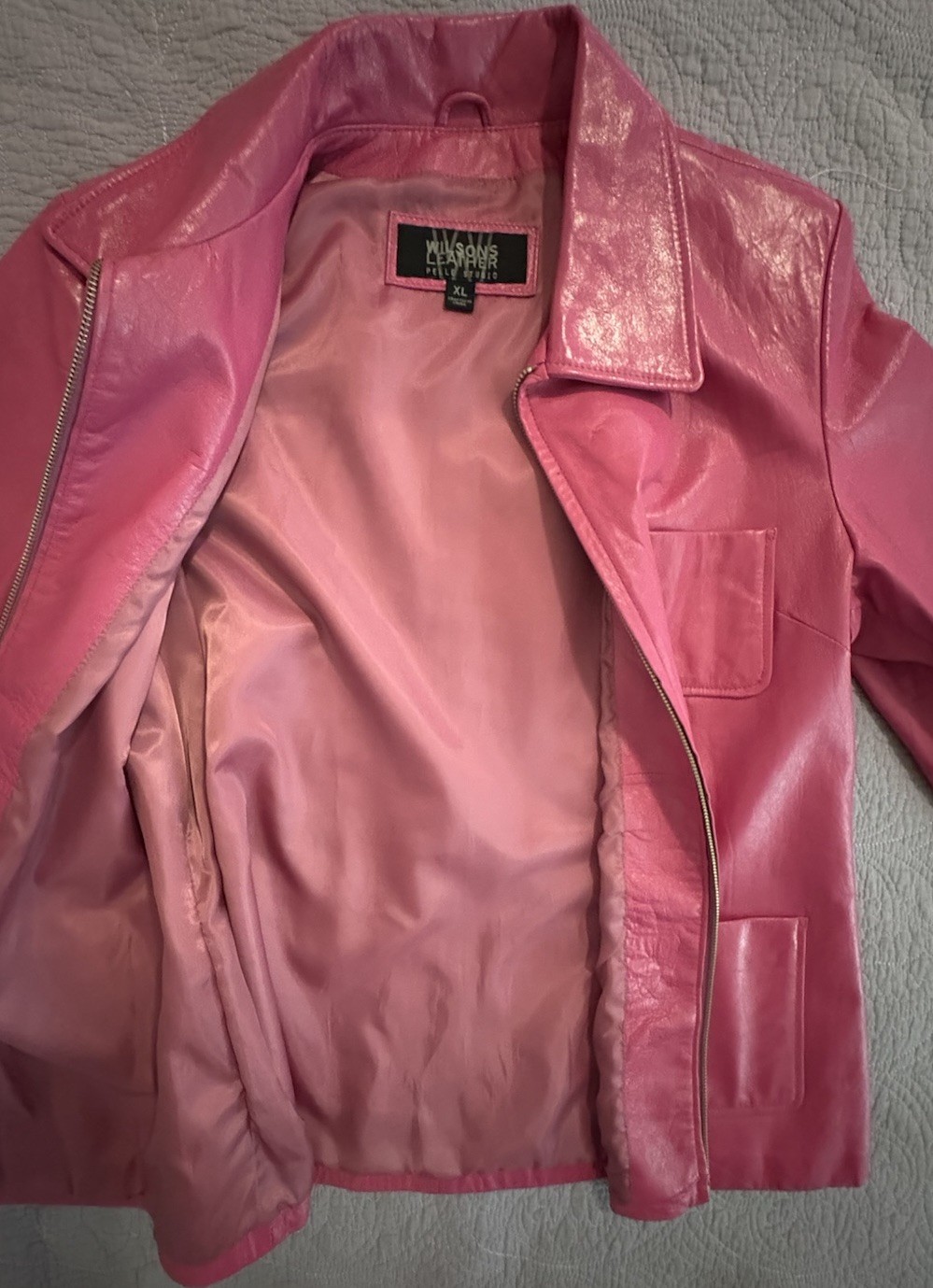 Y2K vintage pink Wilsons Pelle Studio leather jacket – women’s XL SPRING JACKET