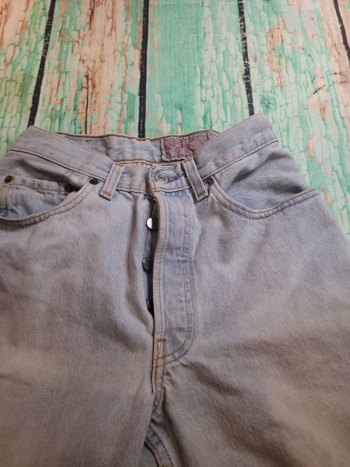 Vintage Levis Jeans 28×25 Light Denim Pant Faded High Rise 901 Relaxed Loose Y2K