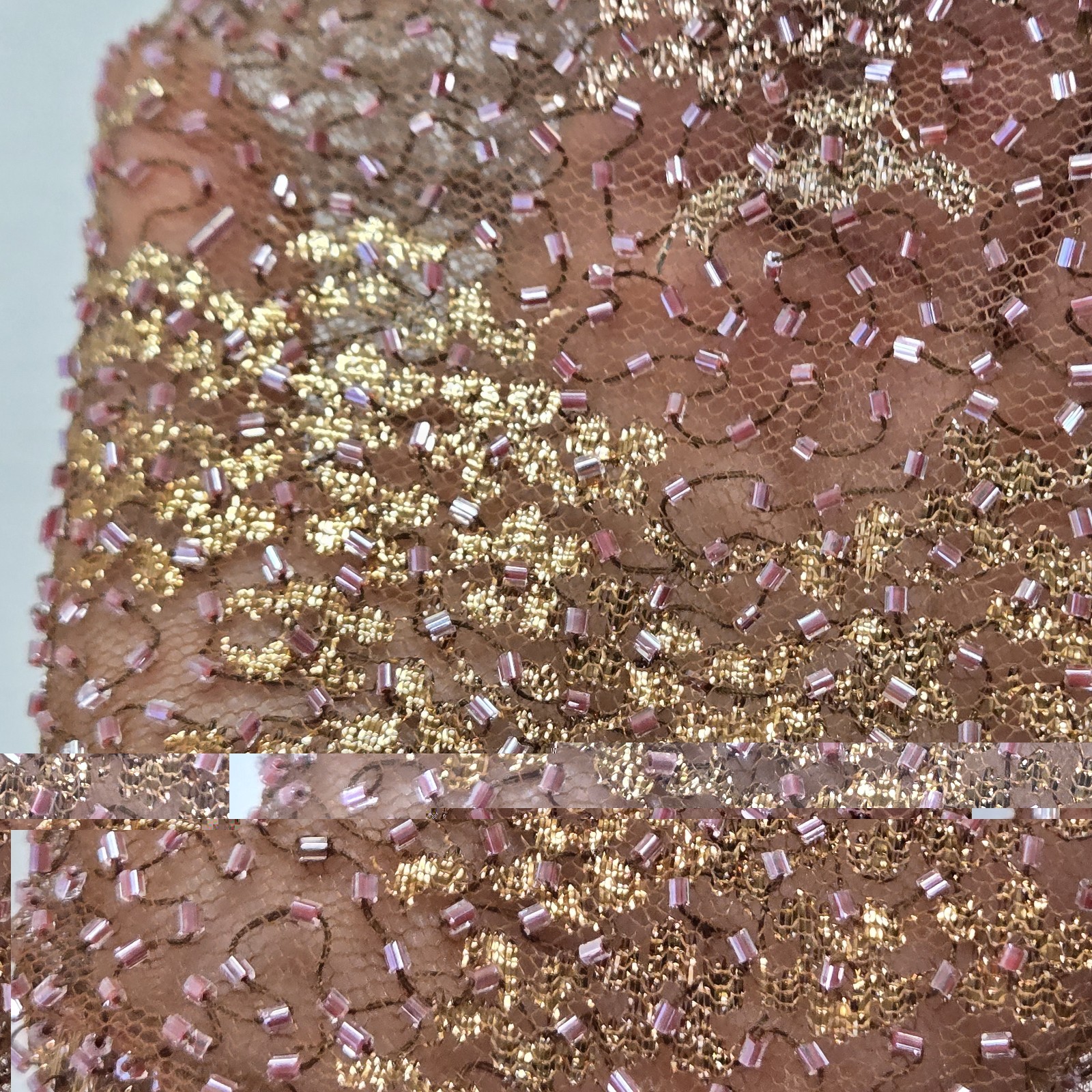Vtg Beaded Sequin Crop Cardigan Sheer Bolero Shrug Ruffle Evening Jacket 10
