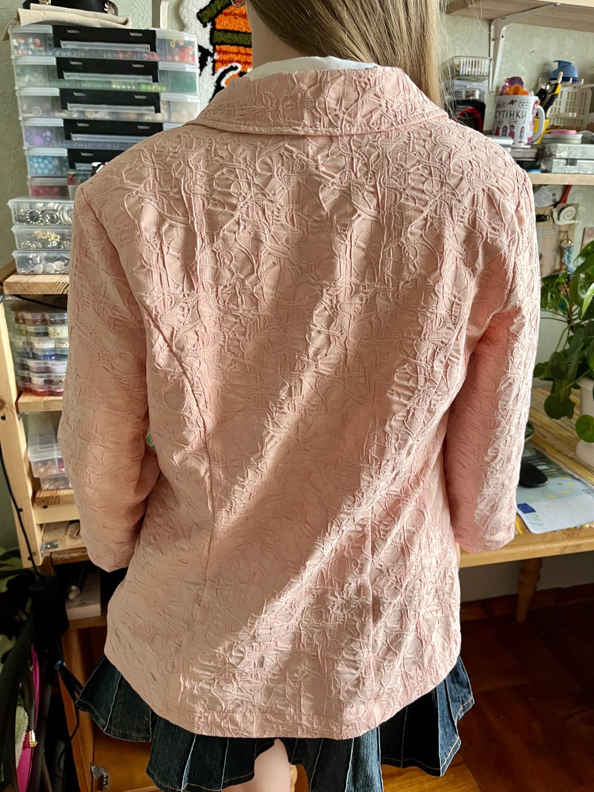 Rare Vintage Fair Lady Pink Womans Germany 3/4 Sleeve Jacket Size M