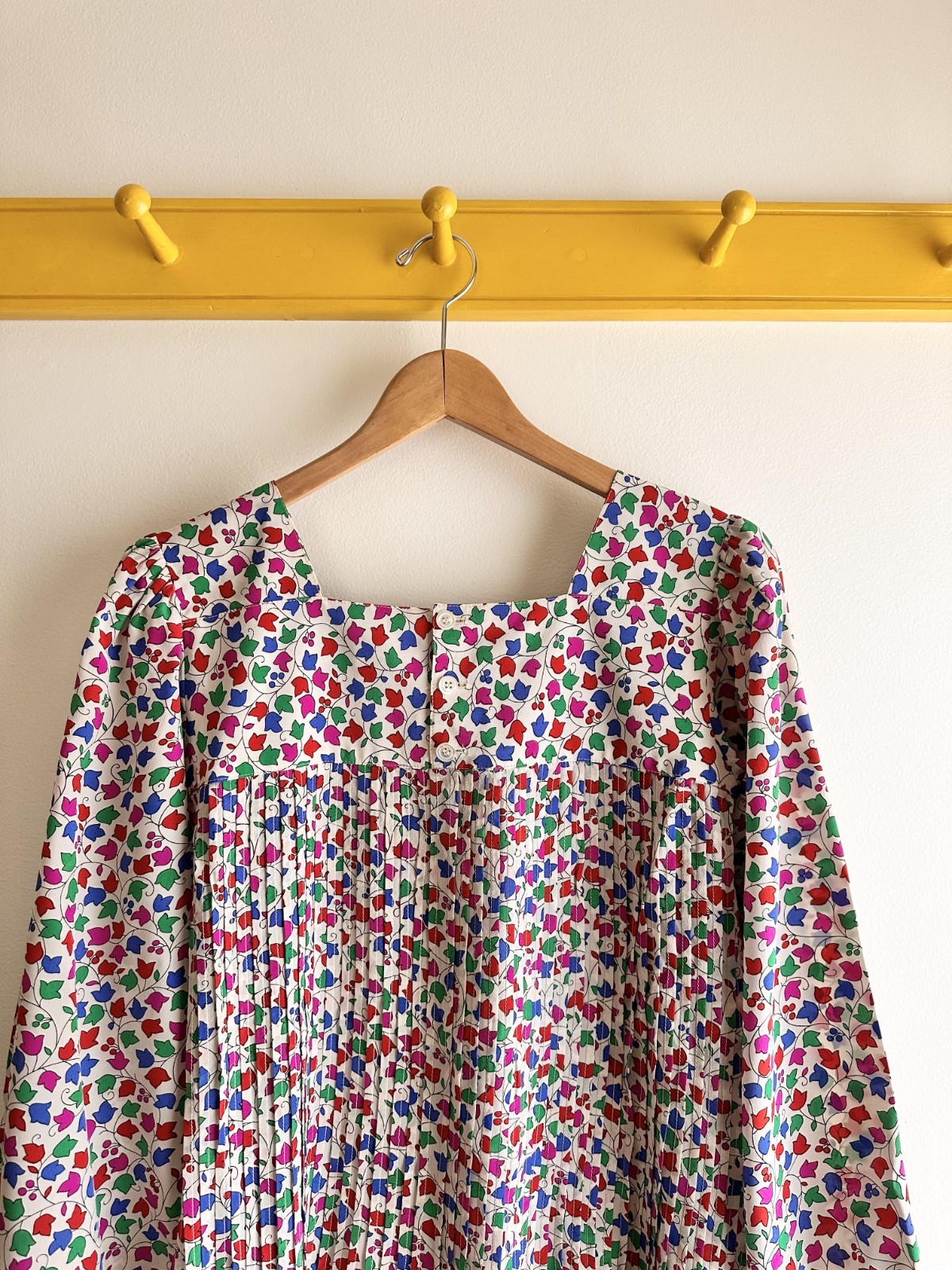 Vintage 80s YVES SAINT LAURENT YSL Rive Gauche made in France floral silk dress