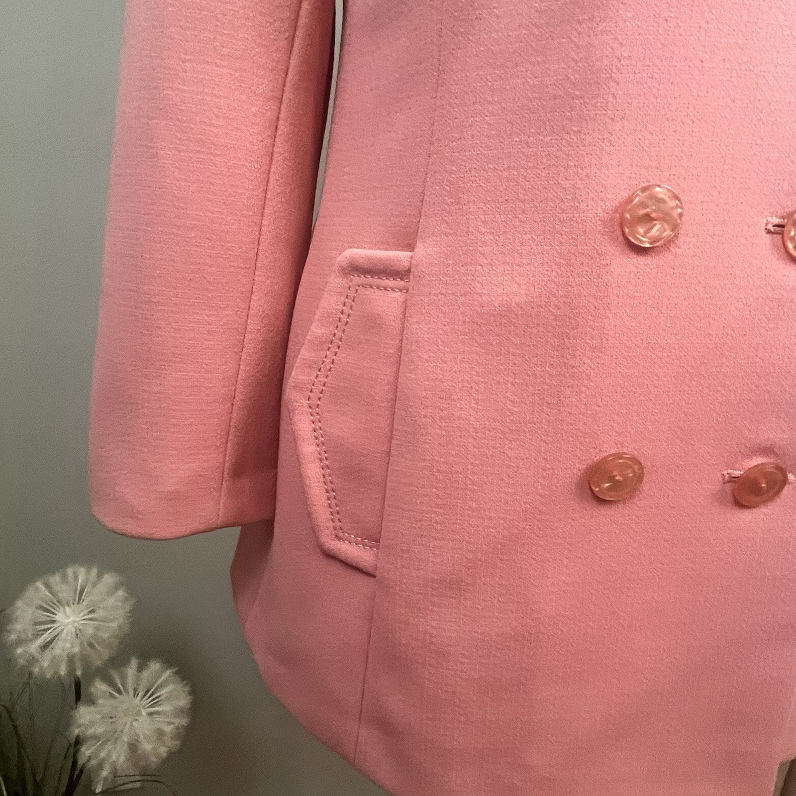 Vintage Bromleigh Women’s Overcoat Pink Full Button Up Size Medium/Large