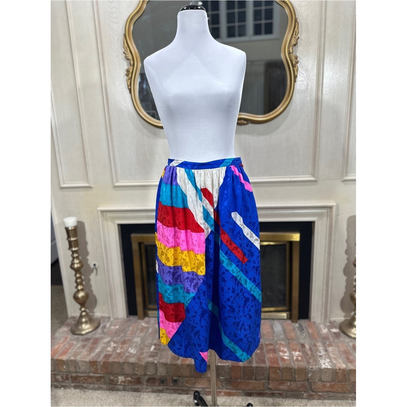 Anne Crimmins UMI Collections Silk Skirt size 14 Vintage Avant Garde Maximalist