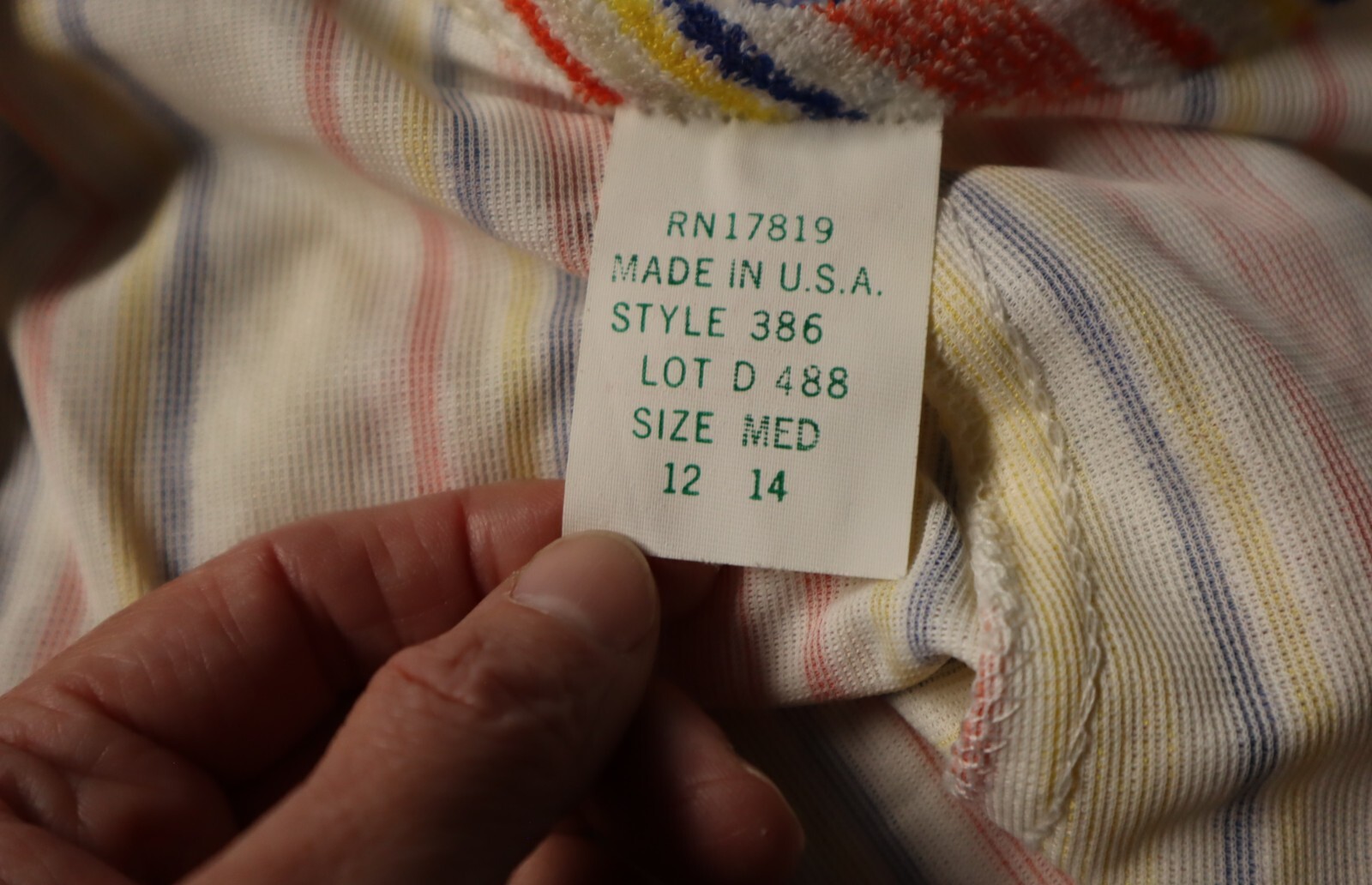 Vintage 70’s TERRY Cloth multicolor striped house dress size M 12-14 (USA)