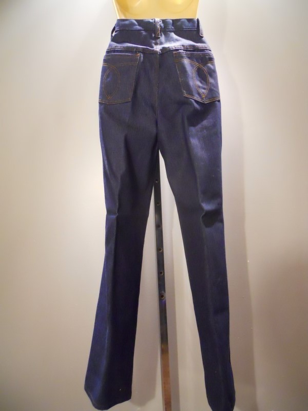 Nos 60s 70s Sears JTF Blue Jeans Pants High Waist Rockabilly Boho Mod Vintage 14
