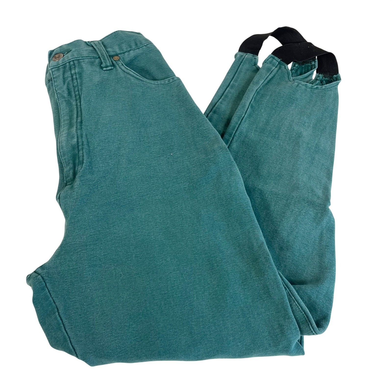 VTG American Eagle Outfitters Teal Stirrup Pants Womens 12 High Rise Equestrian