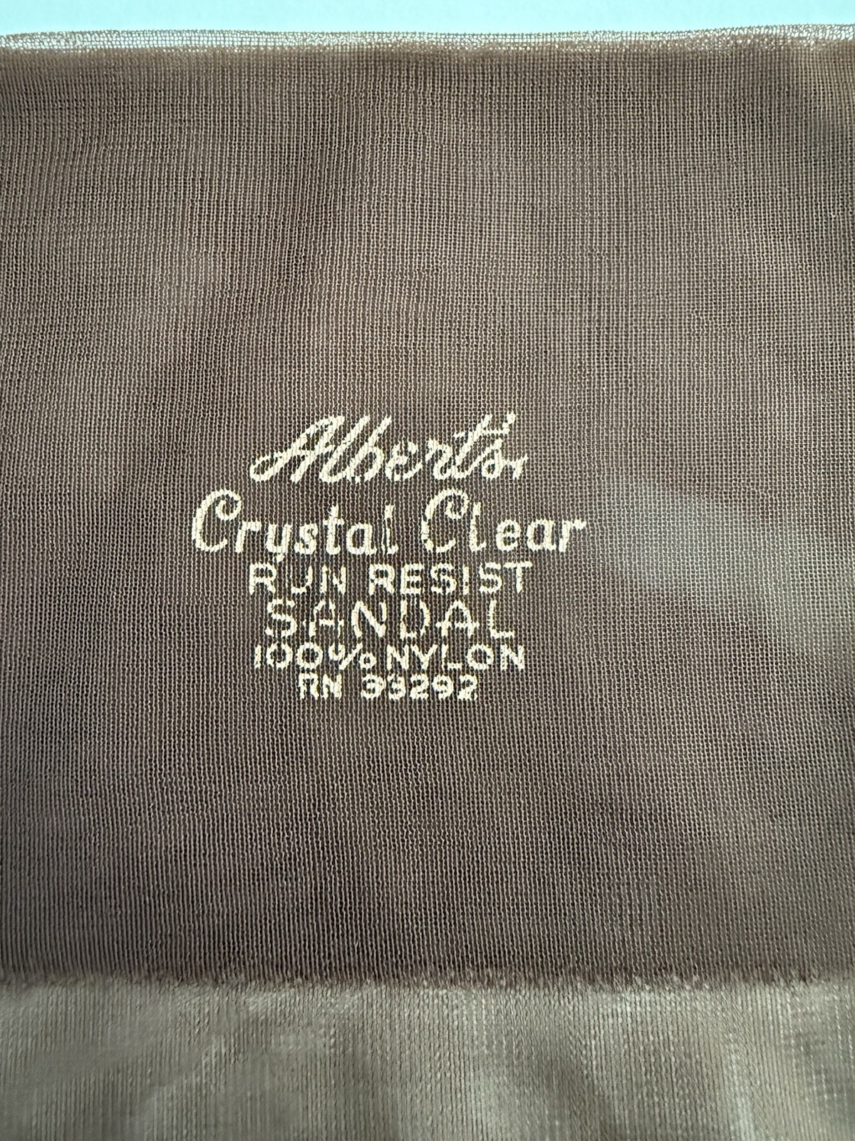 Alberts Crystal Clear Seamless Mesh Stockings W/ Bare Foot 35 Inches Long