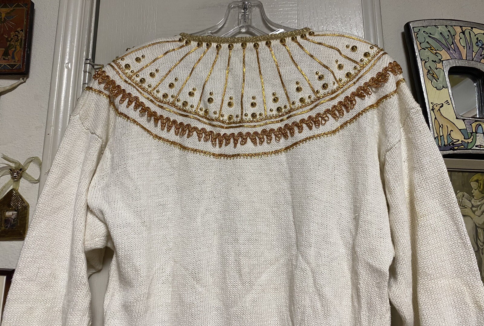 Absolutely Fabulous 1987 Gold Embellished Bonnie & Company Fashions Inc Sweater