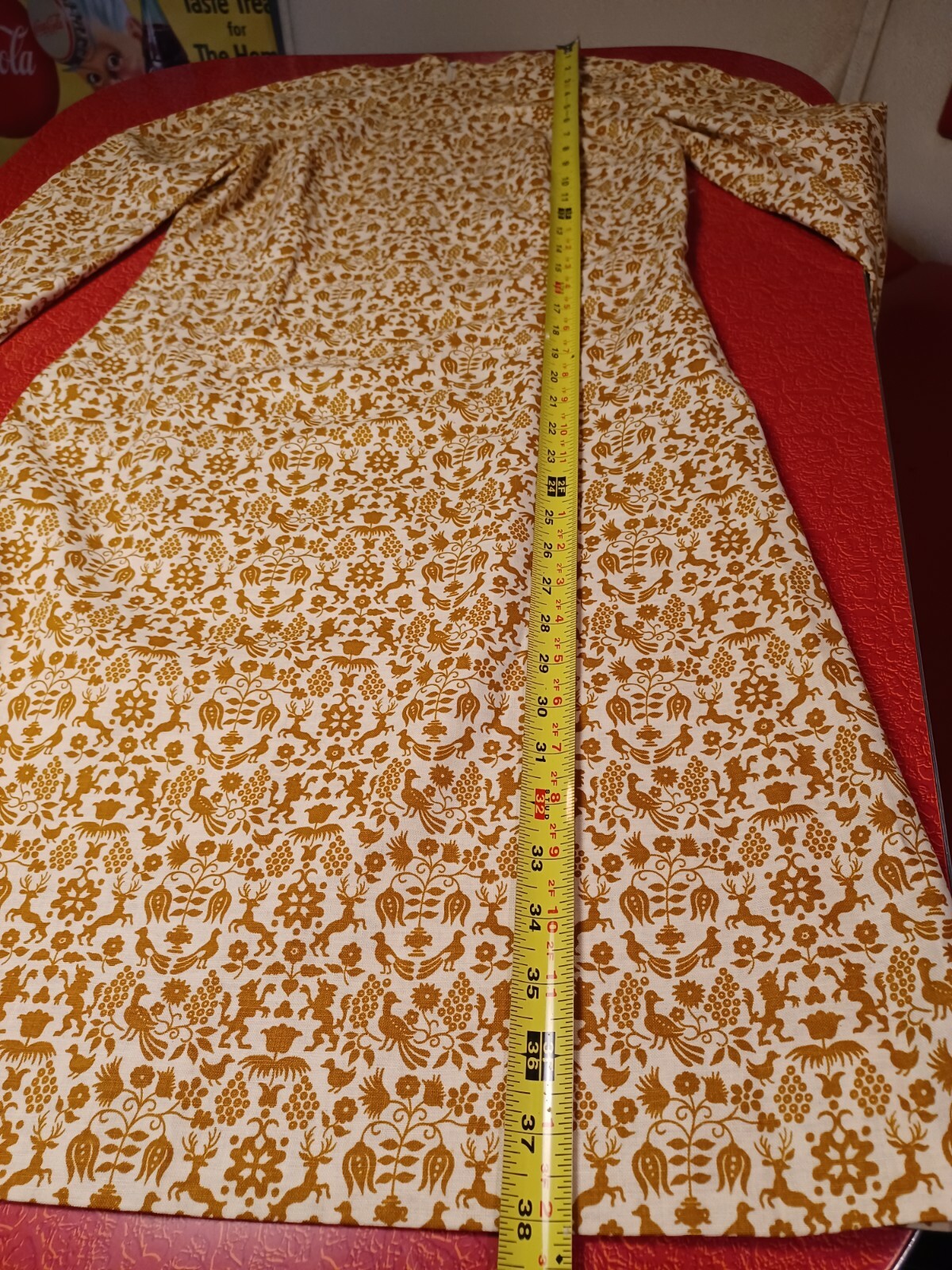 True Vintage Mid-century 1960s 1970s Mod Print Dress Handmade MCM Go-Go Shift M