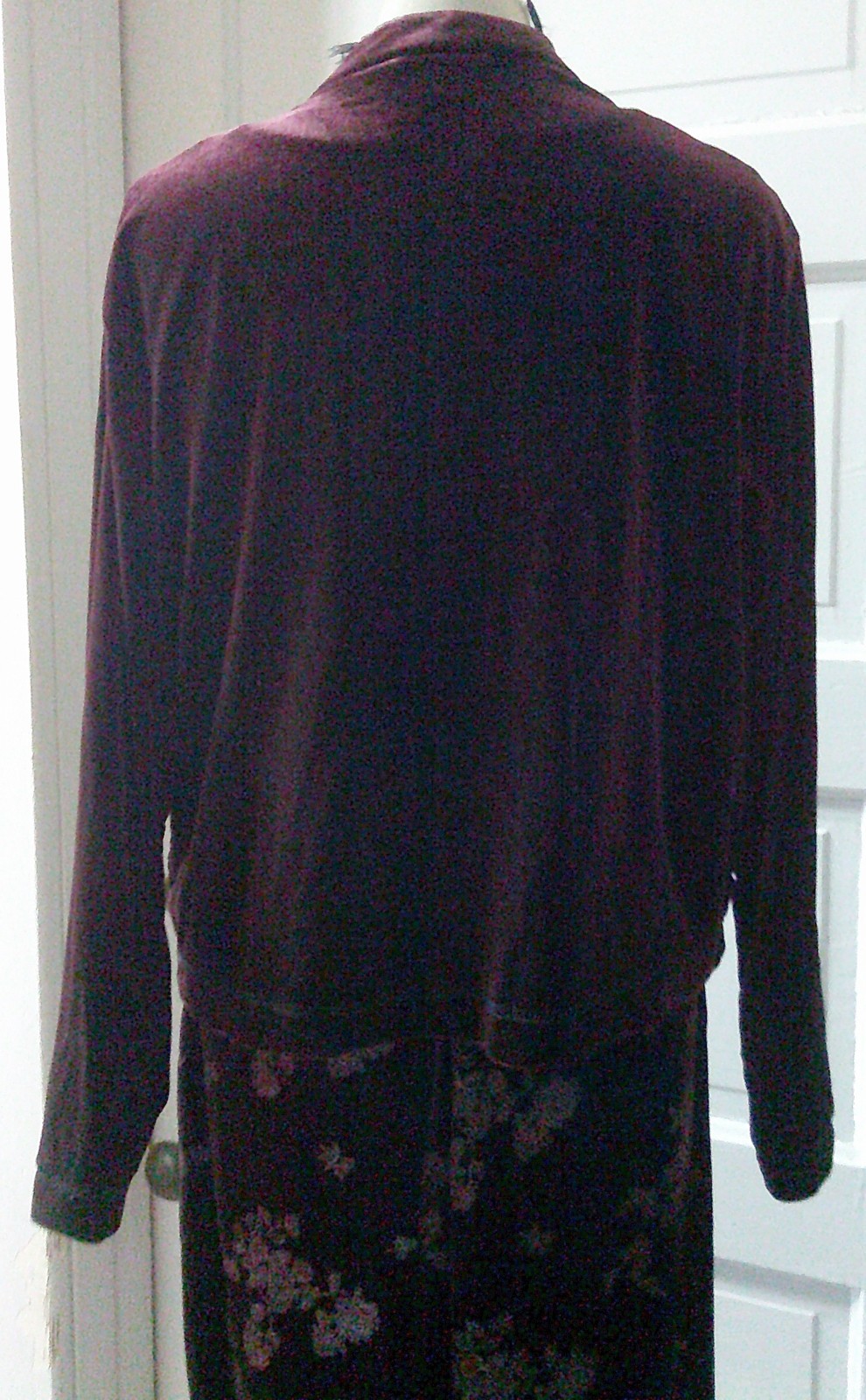 USA Made DRESSING CLIO Burgundy Floral Dress & Coordinating Jacket Velour PL