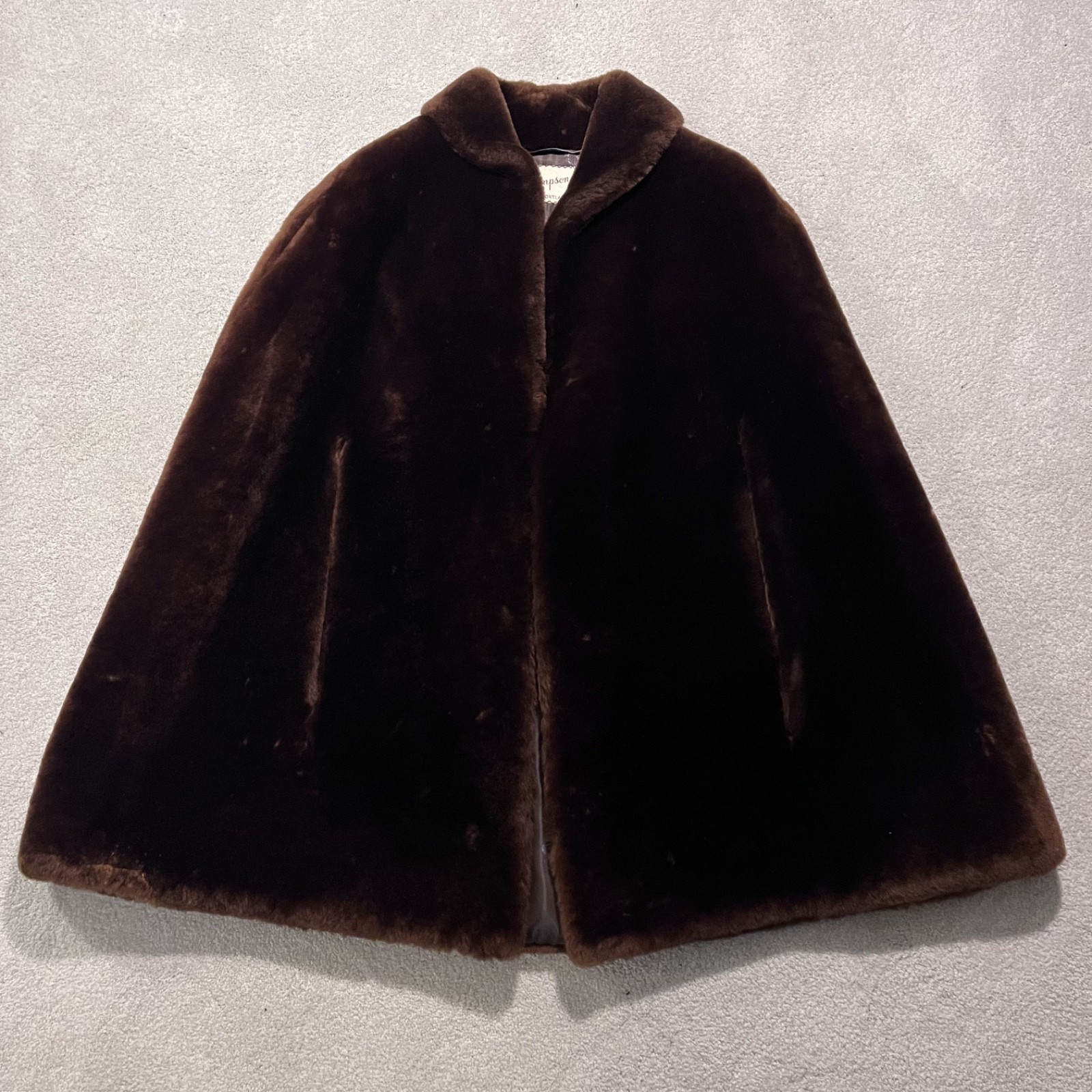Vintage 1960’s? Brown Fur? Cape by Al Thompson Portland Furrier wrap coat WARM!