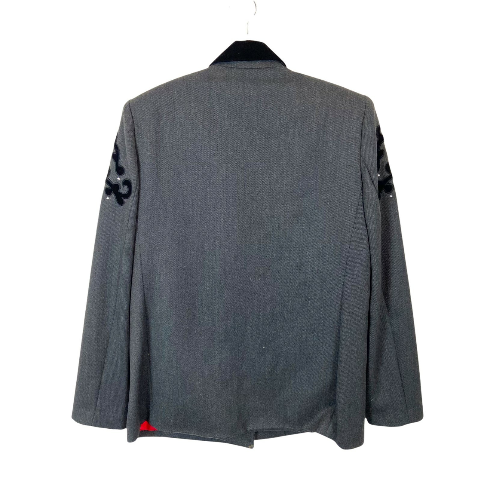 Criscione Blazer Women SZ M 1980s Wool Statement Secretary Gray Annie Potts