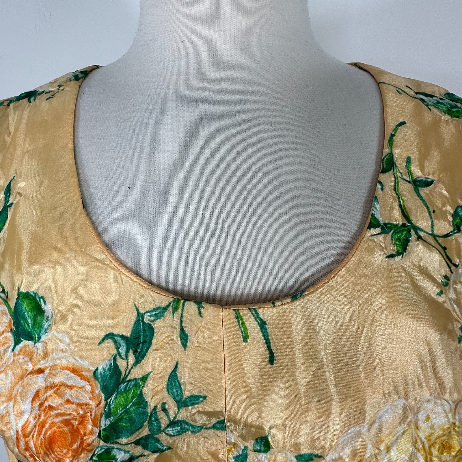 Vintage Specially Handmade By Diane Ringer S-M? Yellow Puffy Sleeve Maxi Dress
