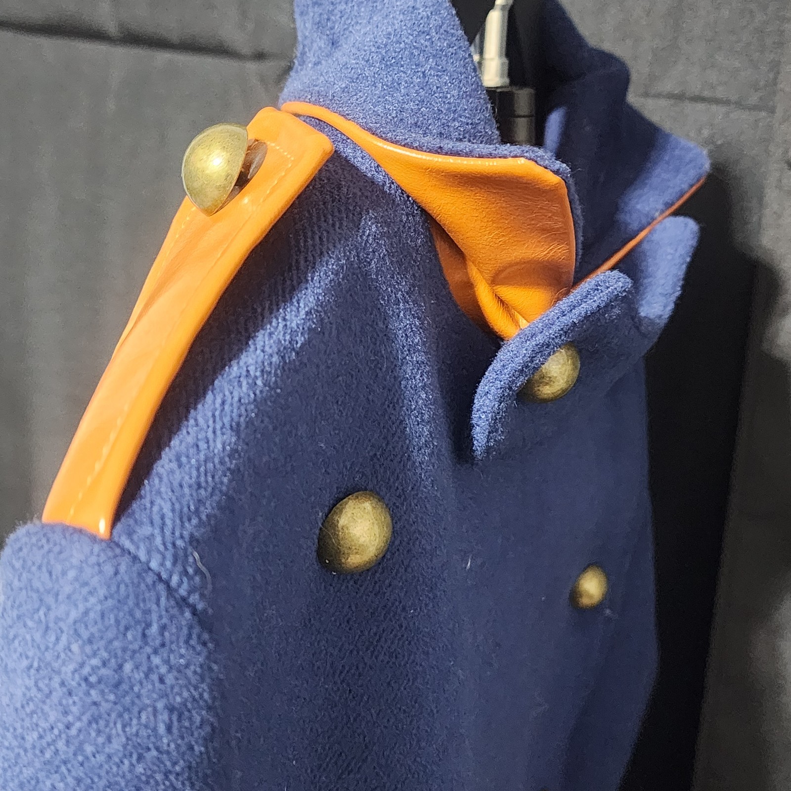 Navy Blue Vintage Style 1940s/50s Patchwork Military Button Coat NWT PLEASE READ