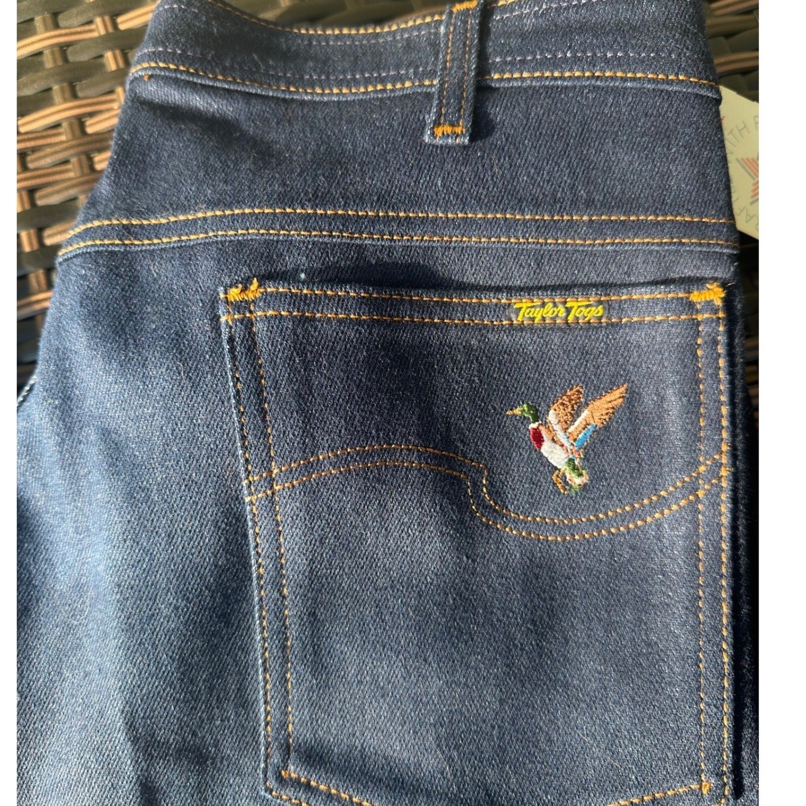 Vtg CHAPS Taylor Togs Womens Action Jeans 36 Mallard Duck Expand-A-Waist USA