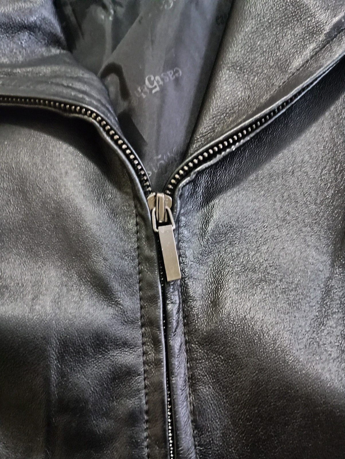 East5th Black 100% Leather Zipper Jacket – Women’s Size Large – Lined