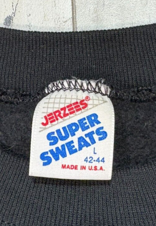 VTG 90s Jerzees Super Sweats Aztec Graphic Print Sweatshirt Black Size L Tribal