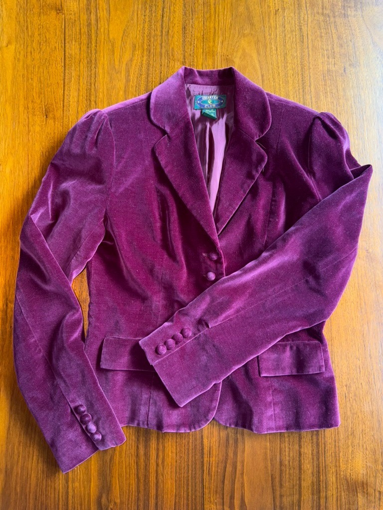 Vintage Charter Club Purple Cotton Velvet Blazer – Size 8
