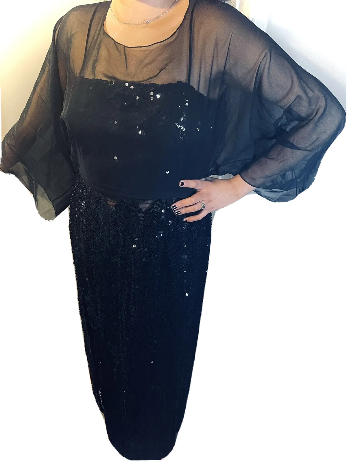 Vintage 60s Jack Bryan “The Graduate” Mrs. Robinson Style Sequin Dress L NWOT