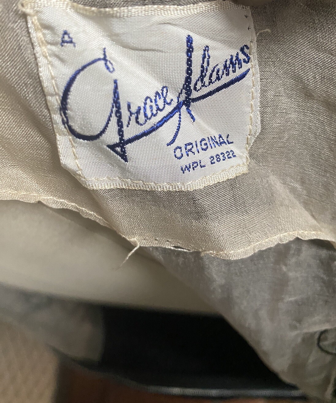 Vintage A Grace Adams Original Dress Lace Union Label Black SS Faux Wrap Med/LG