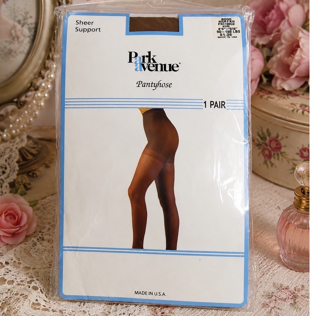 Park Avenue Sheer Support Pantyhose Womens PET/MED Suntan Nylon Spandex Vintage