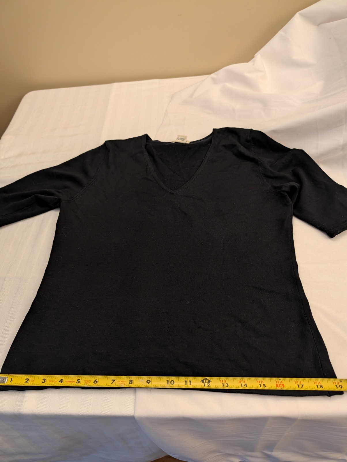 Vintage Late 1990s Early 2000 Black Knit Top Silk+ Nylon. Large