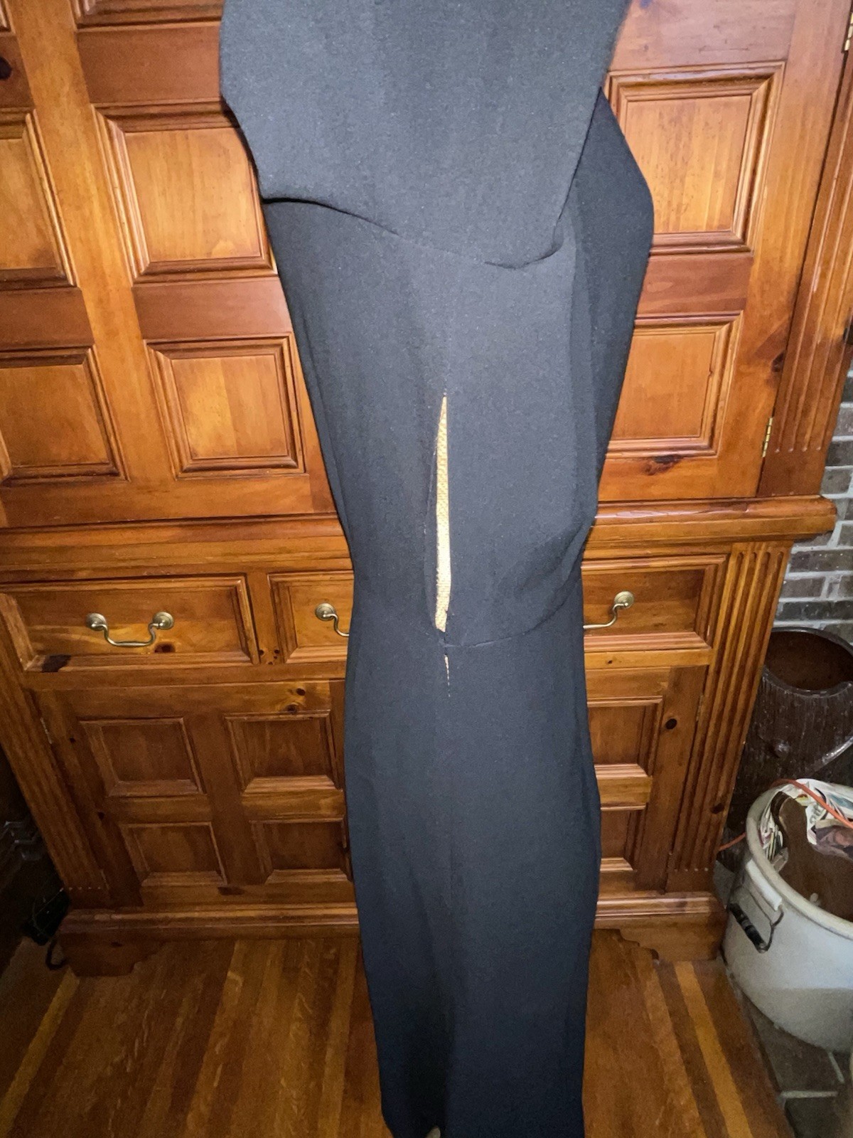 Vintage 40’s Design By Adele Simpson Black Crepe Dress w/Peplum WW2 Era 29w