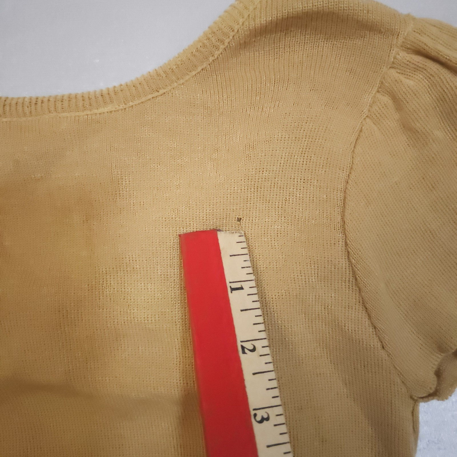 Vtg Bobbie Brooks 70s Knit Crop Top Distressed Festival Boho Sm Tan Beige As Is