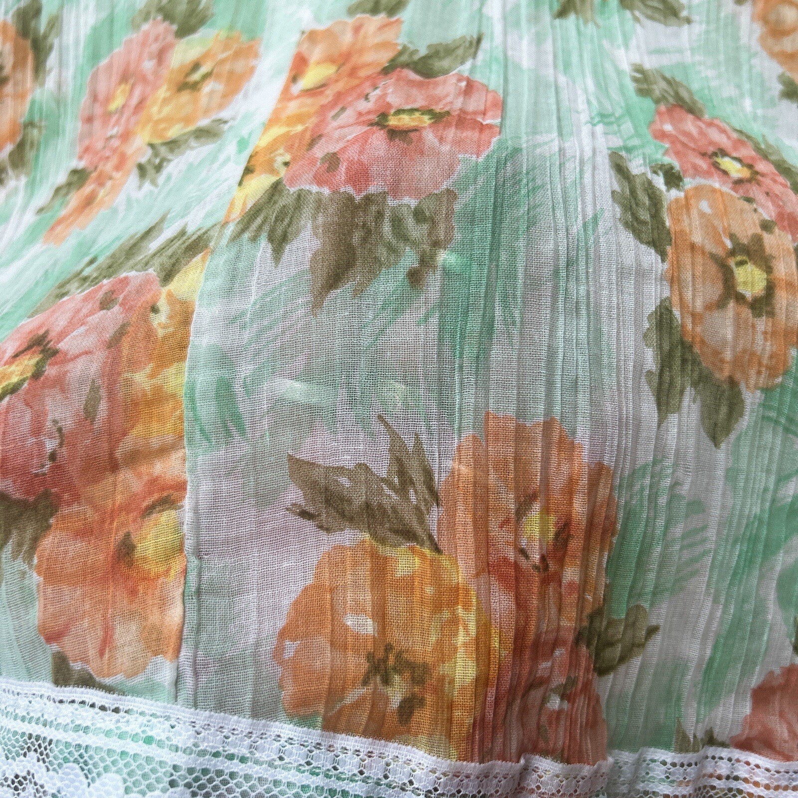 Vintage 70s Terri Rose Sheer Prarie Maxi Dress Gunne Sax Cotton Beautiful 29×55