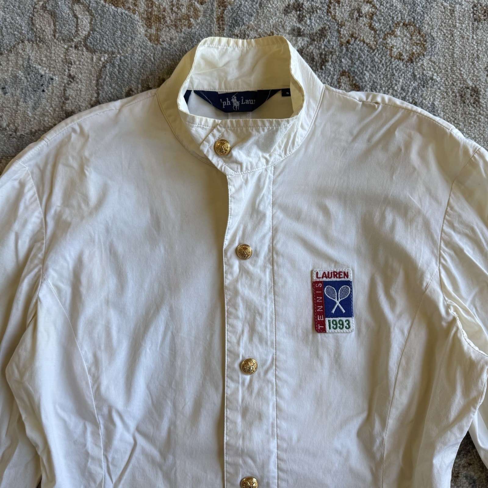 Vintage Ralph Lauren 1993 Tennis Jacket Women’s Sz 8 90s White RARE Sports Zip