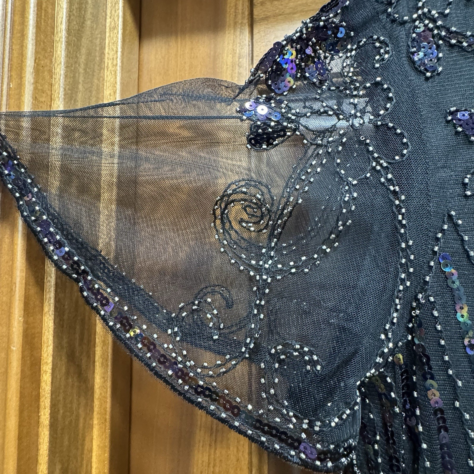 Flapper Dress 1920s Style Sequin Beaded Great Gatsby Party XXXL Black