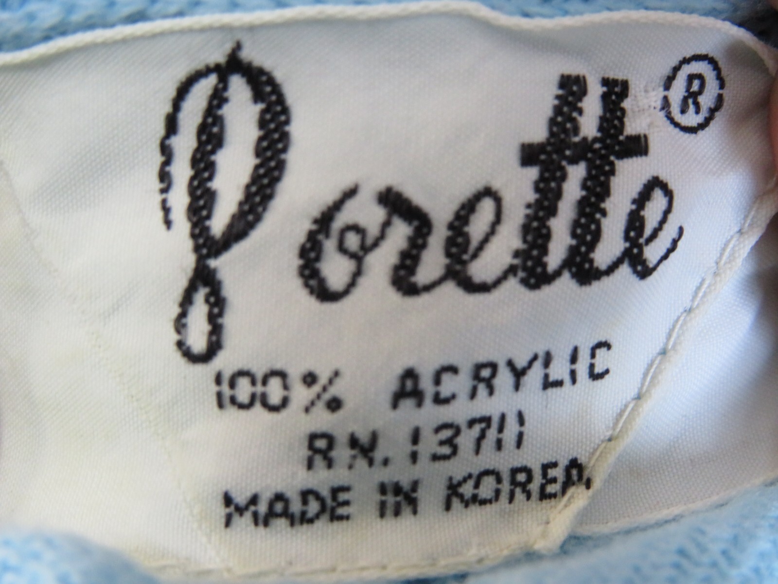 Vintage Porette Blue Long Sleeve Zip Up Turtle Neck Sweater Made In Korea